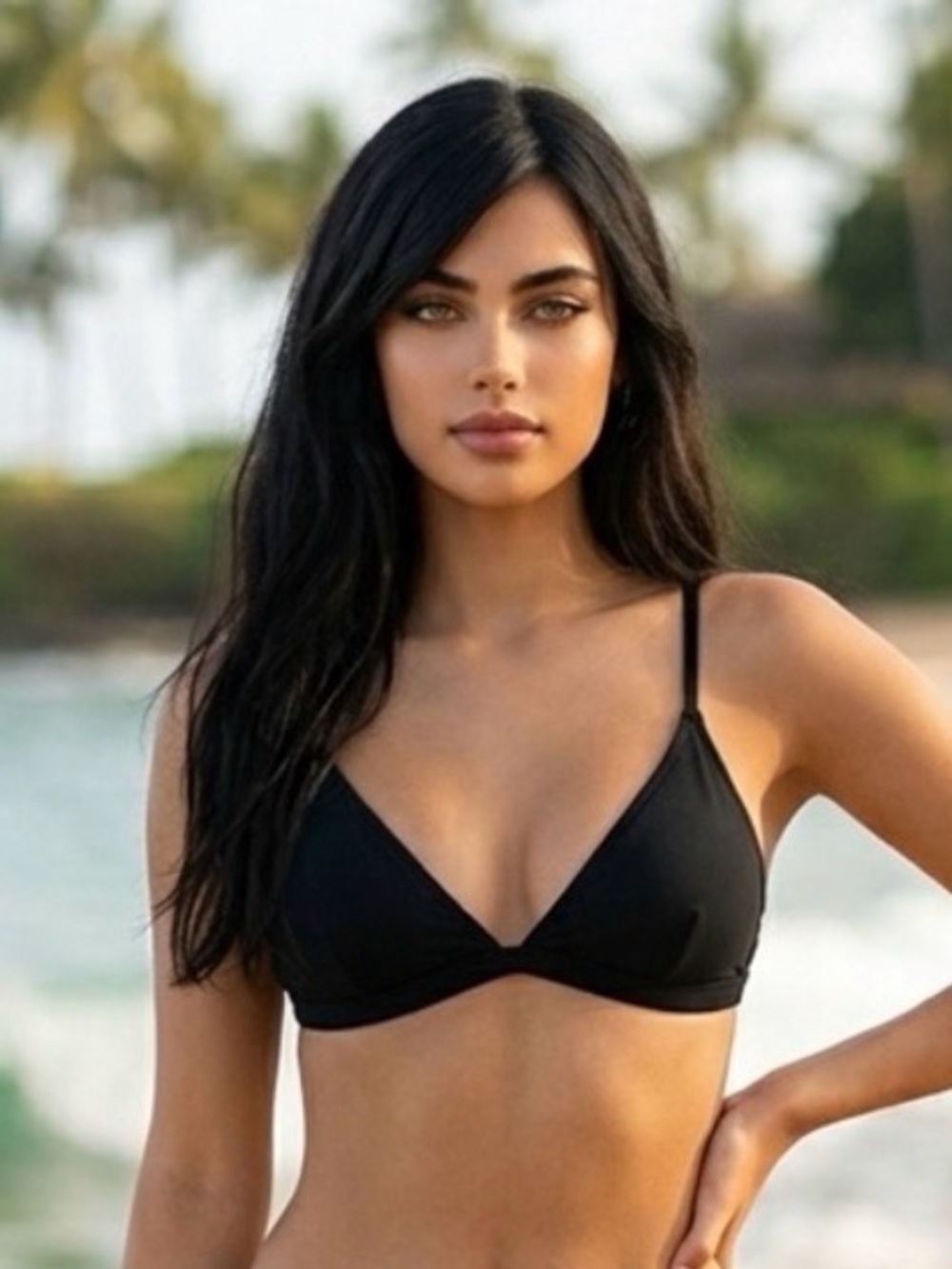 NWOT Abercrombie & Fitch Textured black Bikini top Sz XL